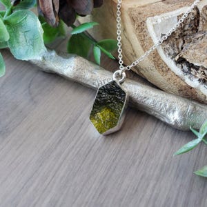 Handmade Moldavite Pendant: Authentic Meteorite Tektite
