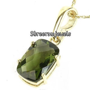 Natürlicher Moldavit Edelstein Anhänger: Sterling Silber Jubiläumsschmuck