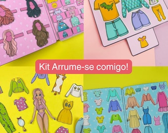 Printable Paper Doll Dress Up Kit Get Ready With Me Fashion Book Quiet Book Girls | Kids Craft Activity Instant Download