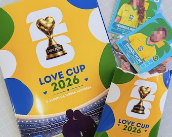 Love Cup 2026 Album di coppia JPG | Album di calcio per San Valentino File digitale | Kit album fotografico romantico | Design Love Cup stampabile