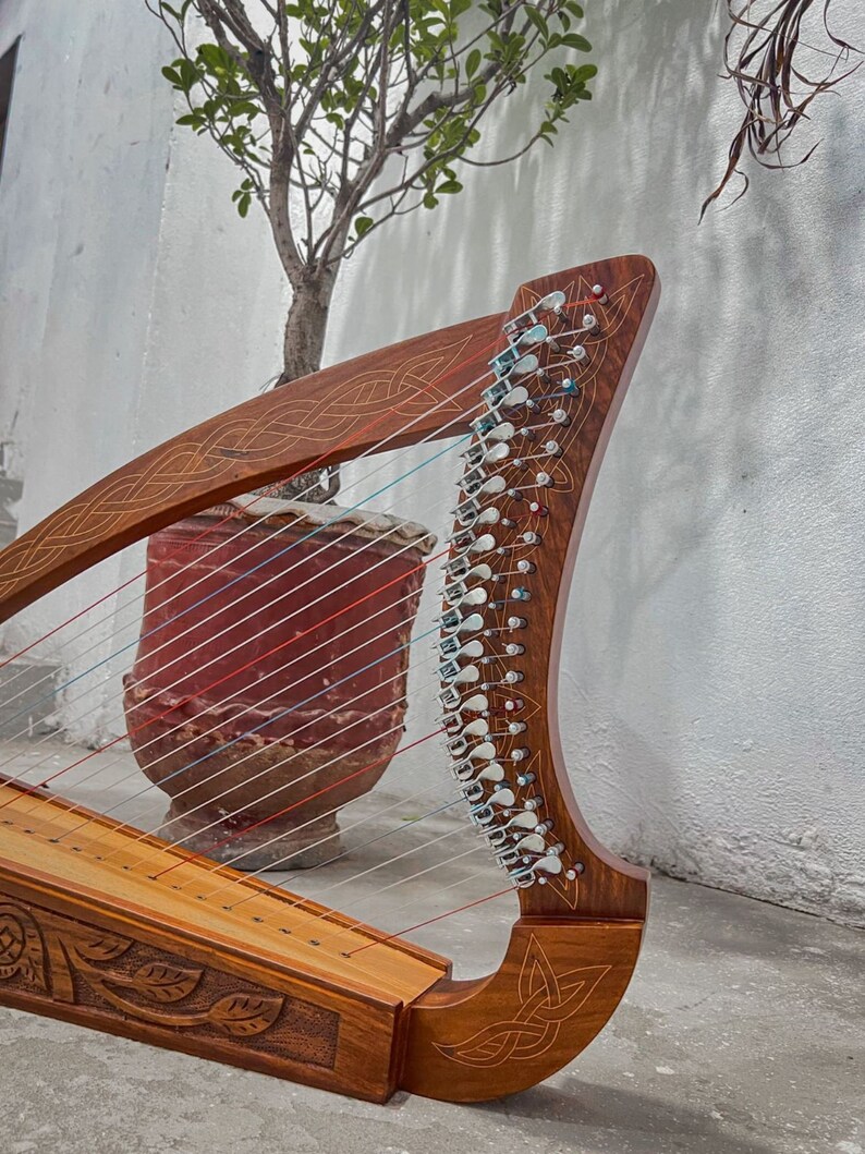 Lyre Harp in 22 Strings Lever Harp Free Carry Bag & Lyre Harp Tunning