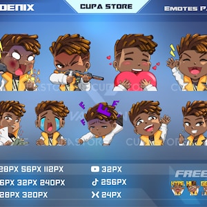 Phoenix Valorant Emotes, Phoenix Emotes // Twitch Emotes, Discord Emotes, Youtube Emotes.