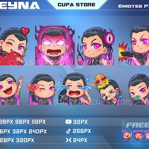 Reyna Valorant Emotes, Reyna Emotes // Twitch Emotes, Discord Emotes, Youtube Emotes.