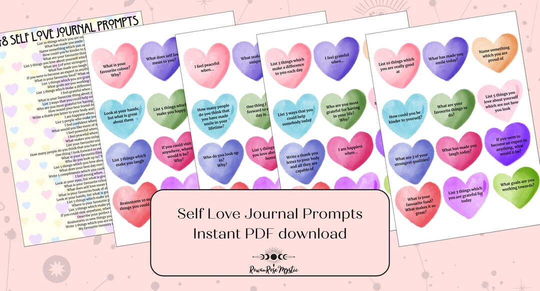 Self Love Journal Prompts Printable PDF - Etsy