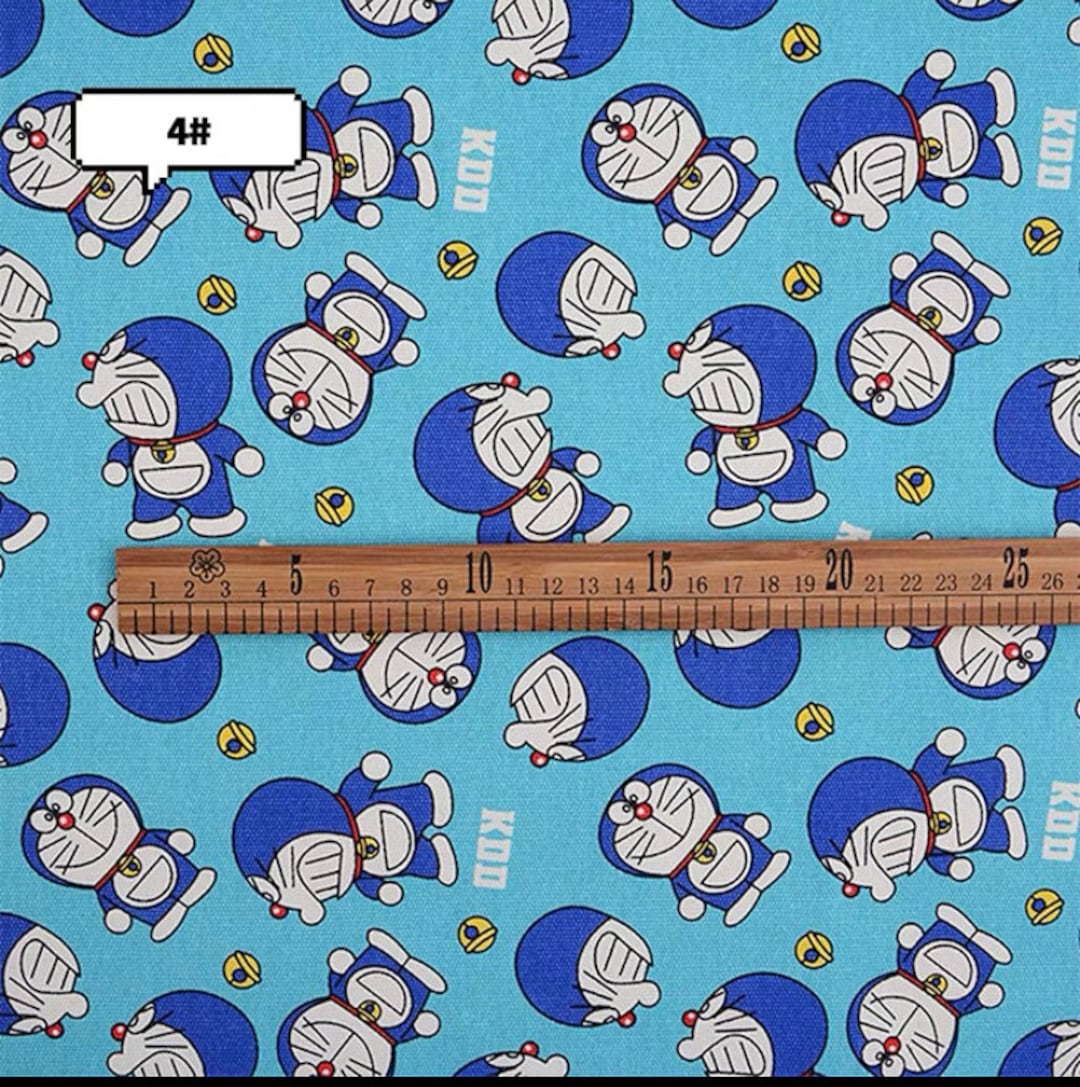 Cartoon Doraemon Cotton Canvas Fabric , DIY Table Cloth, Curtain, Bags, Pet's Home Etsy