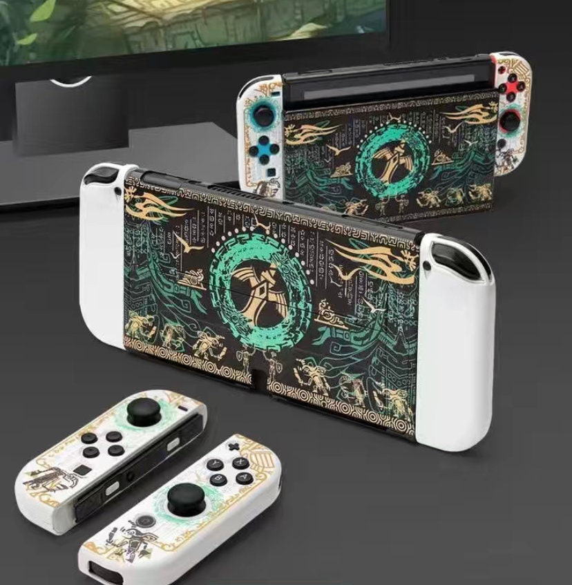 DLseego Switch OLED Skin Sticker Zelda Pattern Full Wrap Skin Protective  Film Sticker Design for Switch OLED New Switch Model Joy-con Controller