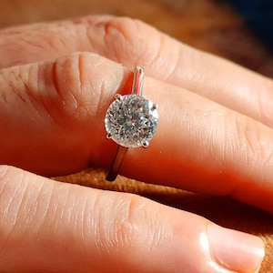 Antyczny pierścionek z soliterem Moissanite w szlifie portugalskim, 2-karatowy pierścionek zaręczynowy dla kobiet, klasyczny pierścionek z diamentem, 14-karatowy pierścionek zaręczynowy ze złota