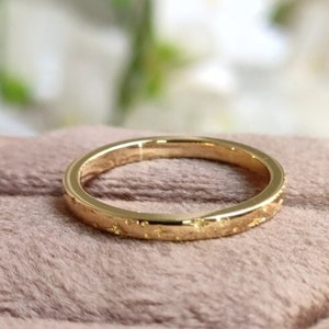 14k Solid Gold Starburst Wedding Band Ring, Star Women Ring, Wide Handmade Anniversary Band Her, Celestial Alternative Thick Platinum Band