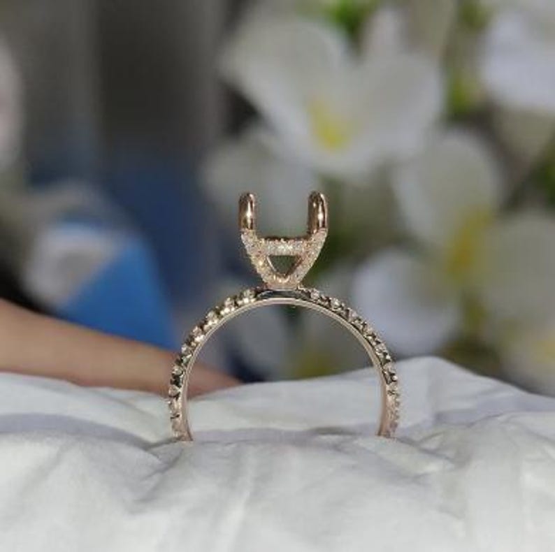 Custom Order for MARY... Ring Setting Without Stone 4 Prong Radiant Cut