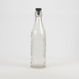 Robb’s Ltd Edinburgh Bottle, Alloa Glass Work, Scotland, Vintage, Scottish, Glass Bottle with Vulcanite Screw Top, Embossed, Raised Design