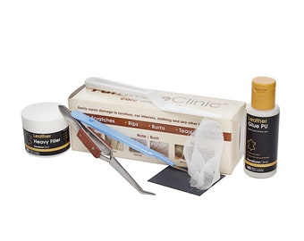 Furniture Clinic - BASIC LEATHER REPAIR Kit - to repair all types of leather such as furniture, shoes, handbags, car seats & accessories