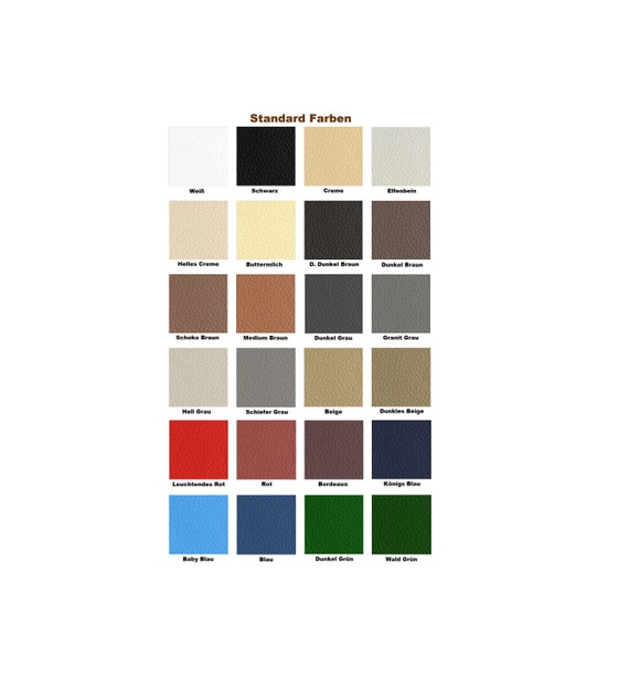 leather color chart