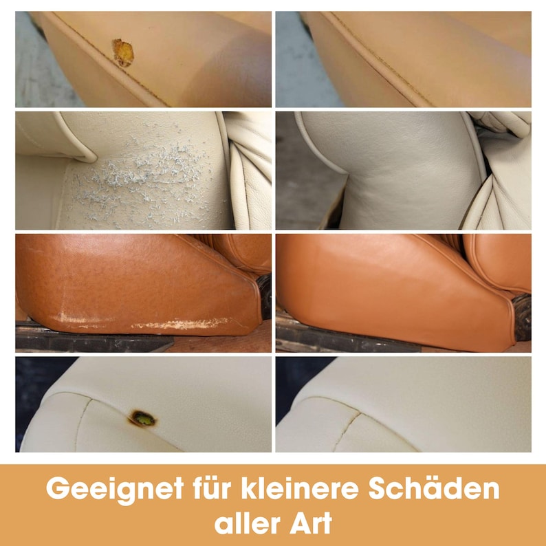 COMPLETE LEATHER REPAIR KIT - Repairs scratches, abrasions, tears, etc. in all types of leather - Furniture, bags & cars image 5