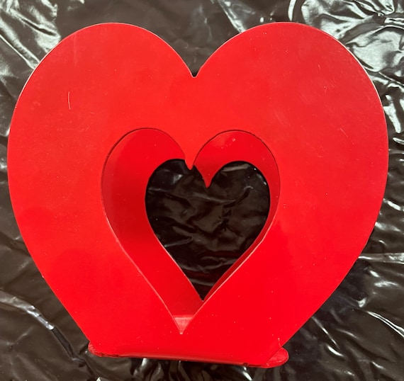 Red Heart Napkin Holder Etsy