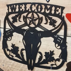 Powder Welcome Signs Skull Welcome Sign, Powder Coated Metal Decor - Etsy