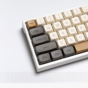 Minimalistic Coffee shop Keycaps XDA Profile PBT Plastic 125 Keycaps set image 7