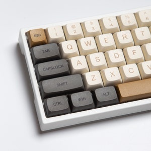 Minimalistic Coffee shop Keycaps XDA Profile PBT Plastic 125 Keycaps set image 2