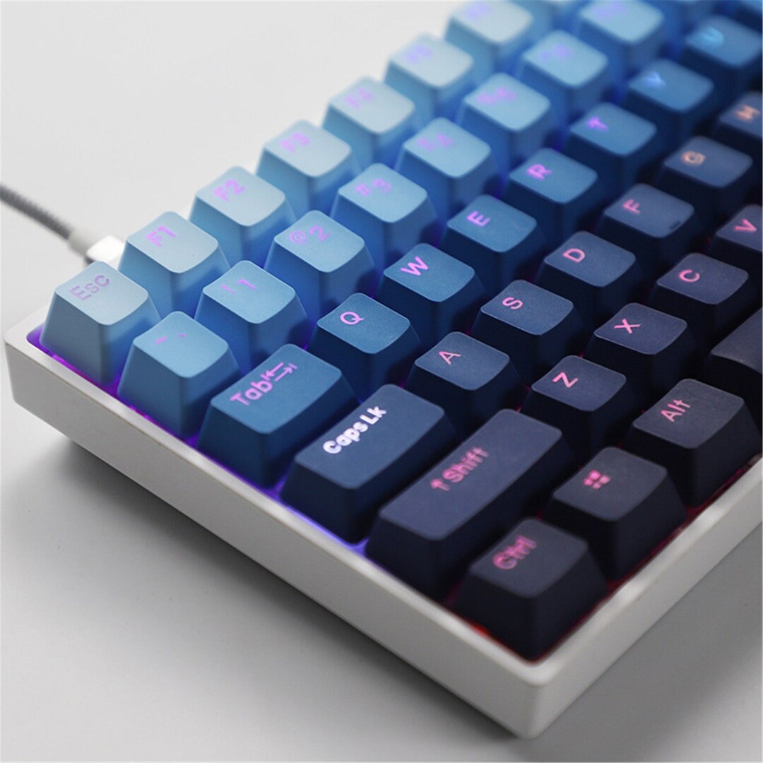 122PCS Gradient Blue Keycap Set PBT Backlit Keycap OEM Etsy
