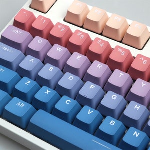 122pcs,Sunset Gradient Theme Keycap Set,Gradient Color Light Trannsmitting Keycap Set,PBT Keycap,OEM Keycap,Mechanical Keyboard Accessories