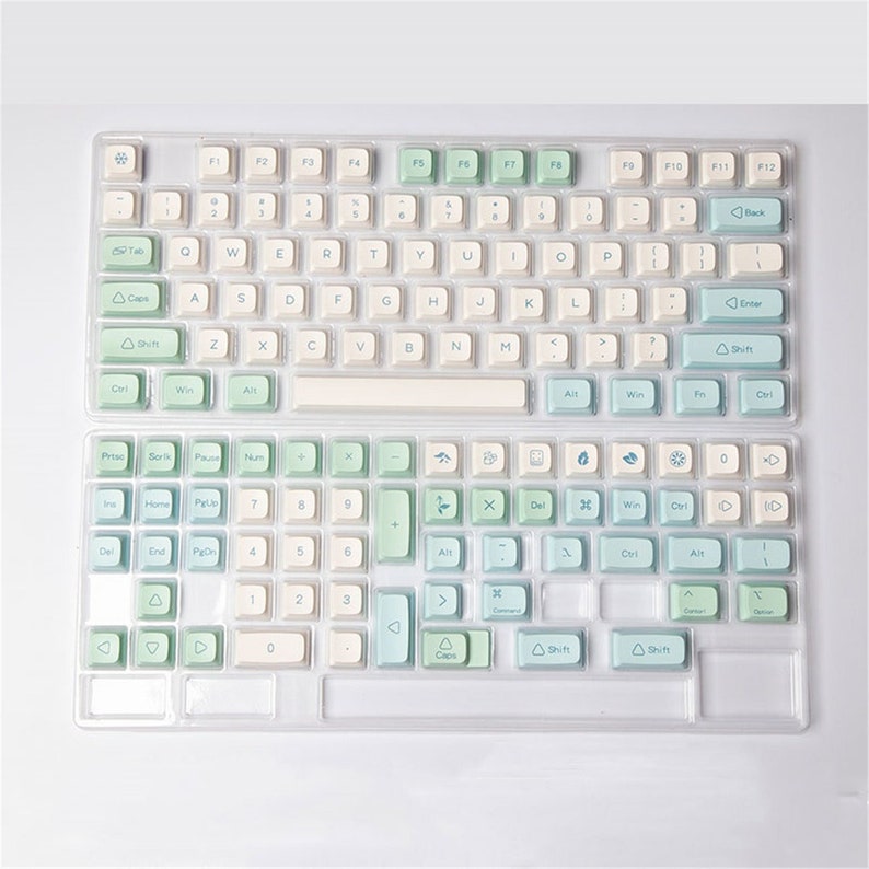 132pcs Mint Theme Keycap Set Light Blue Green Keycap XDA Etsy