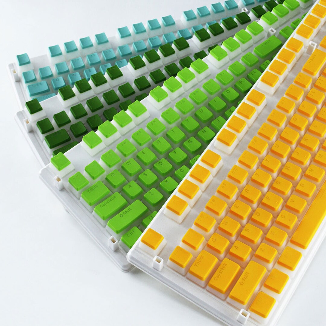 121pcs Double Shot Puddingstyle Keycap Set, PBT Keycap, Pink Keycap