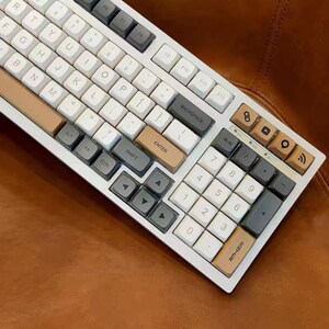 Minimalistic Coffee shop Keycaps XDA Profile PBT Plastic 125 Keycaps set image 10