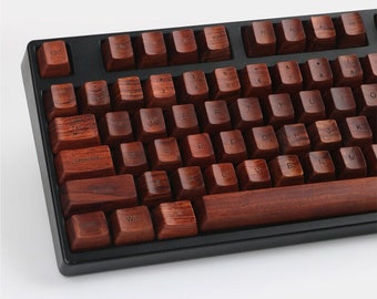 Walnut Solid Wood & Resin light tight Artisan Keycap WSAD Arrow Spacebar Keyset OEM For Cherry MX Mechanical Keyboard,Rosewood key cap