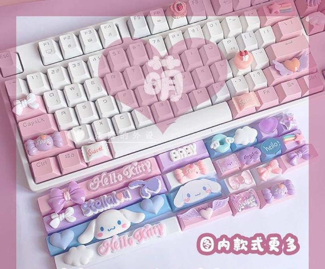 Kawaii Cute Wording Keycaps -  France