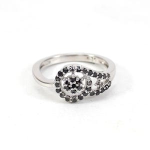 Natural Diamond Ring, Pave Blue Diamond Ring, 925 Sterling Silver, Women&#39;s Jewelry, Designer Diamond Ring, Gift For Her, Free Shipping