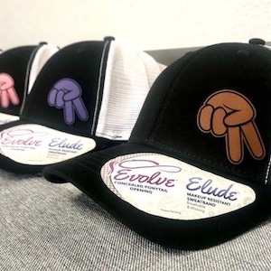 Black Biker Wave Ponytail Patch Cap