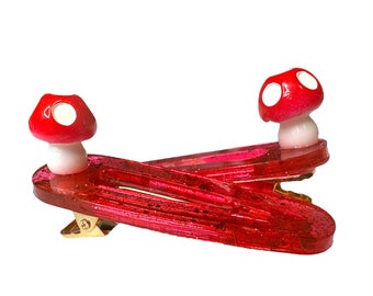 Cute mushroom hair clips/barrettes