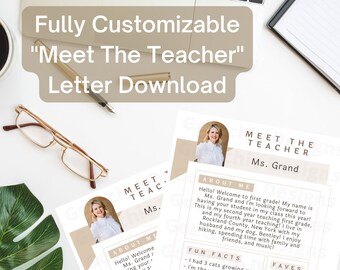EDITABLE Meet The Teacher Template - INSTANT DOWNLOAD - Neutral Color - Back to School Letter - Welcome Letter - Open House Letter