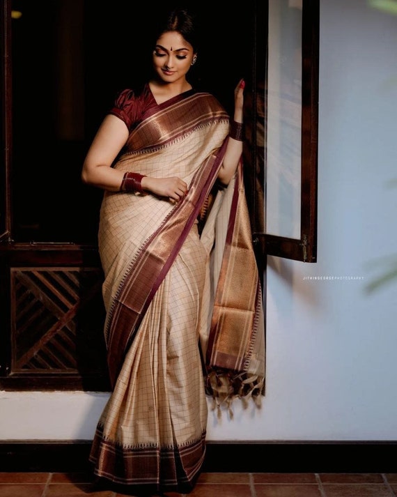 Saree, Green Saree, Silk Saree, Stitched Blouse, Designer Saree