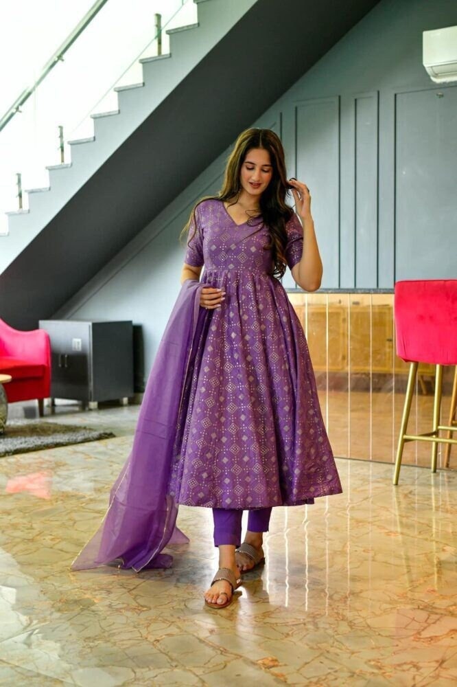 Purple Gown Indian Designer Wedding Gown Rady to Wear - Etsy