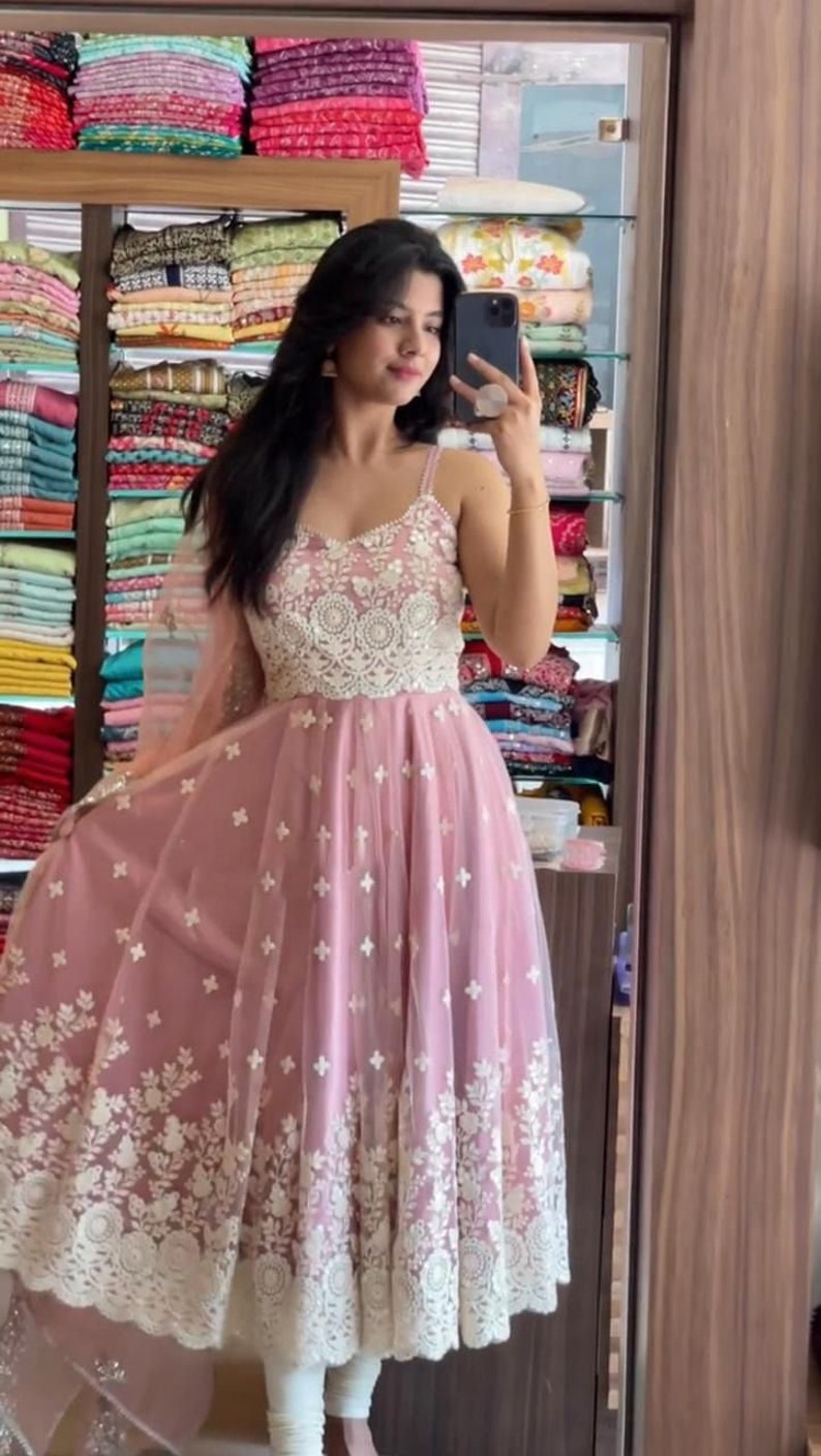 Light Pink Colour Gown Indian Designer Wedding Gown Indian Etsy