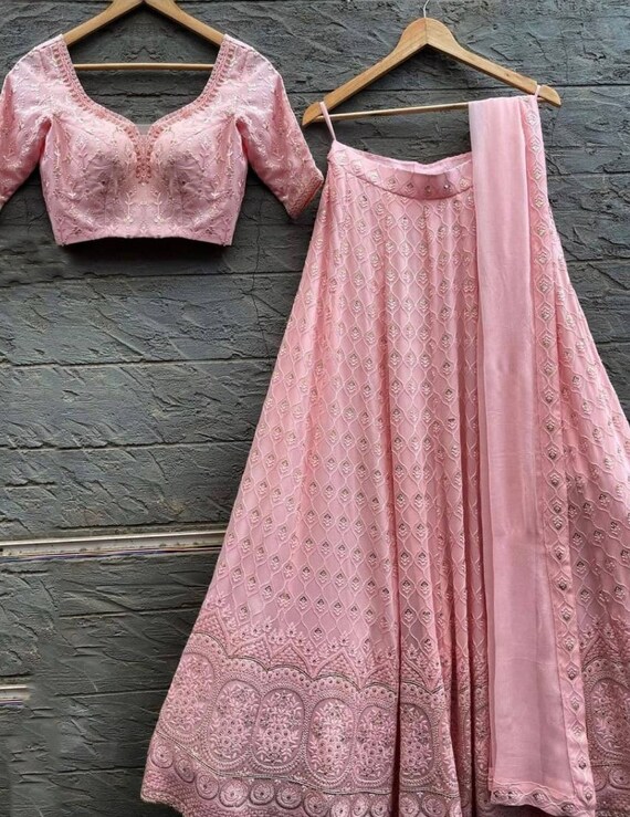 Pink color outlet lehenga choli
