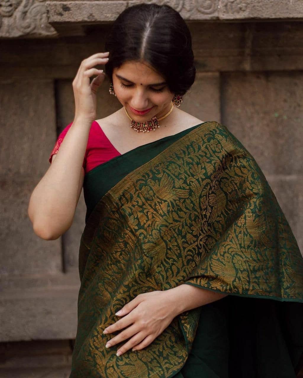 Red Green Saree Sari With Stitched Blouse Ready to Wear Silk Saree Indian  Wedding Bridal Saree Designer Traditional Banarasi Saree, RR-070 -   Canada