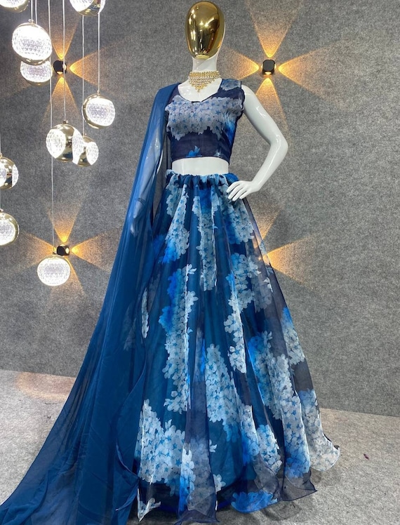 Navy blue and gold indian dress cheap