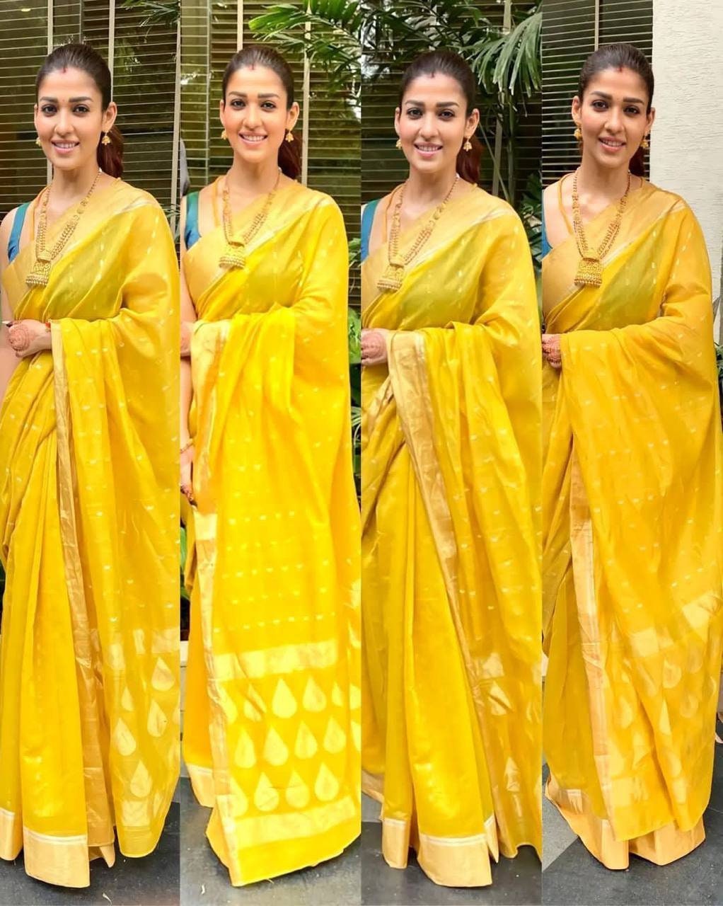 Yellow Floral Printed Saree with Petticoat and Stitched Blouse Set