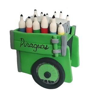 Edible Piraguas Cart cake topper. Piraguas Cart figurine for a cake.