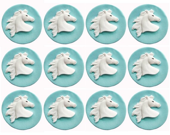 Horse Themed Cupcake Toppers. A Set of 12 Edible Fondant - Etsy