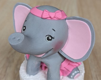 Edible baby elephant cake topper. Perfect for baby shower or birthday.