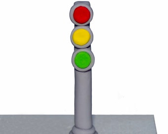 Edible Traffic Light cake topper. Fondant/gum paste Traffic Light figurine.