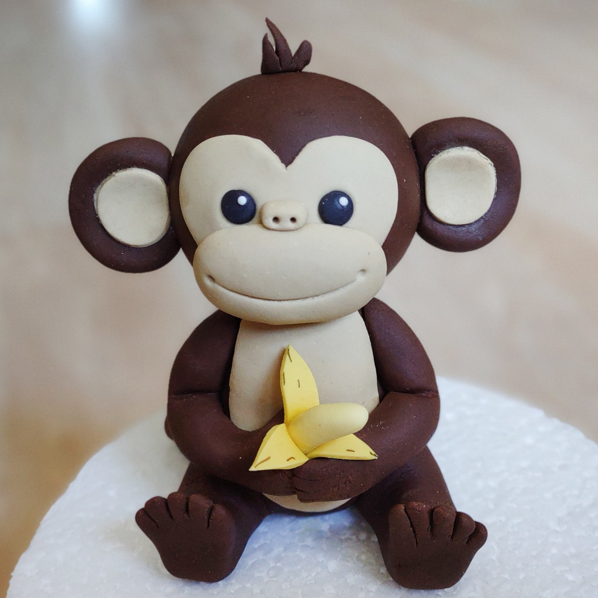 Edible Monkey cake topper. Fondant/gum paste Monkey figurine.