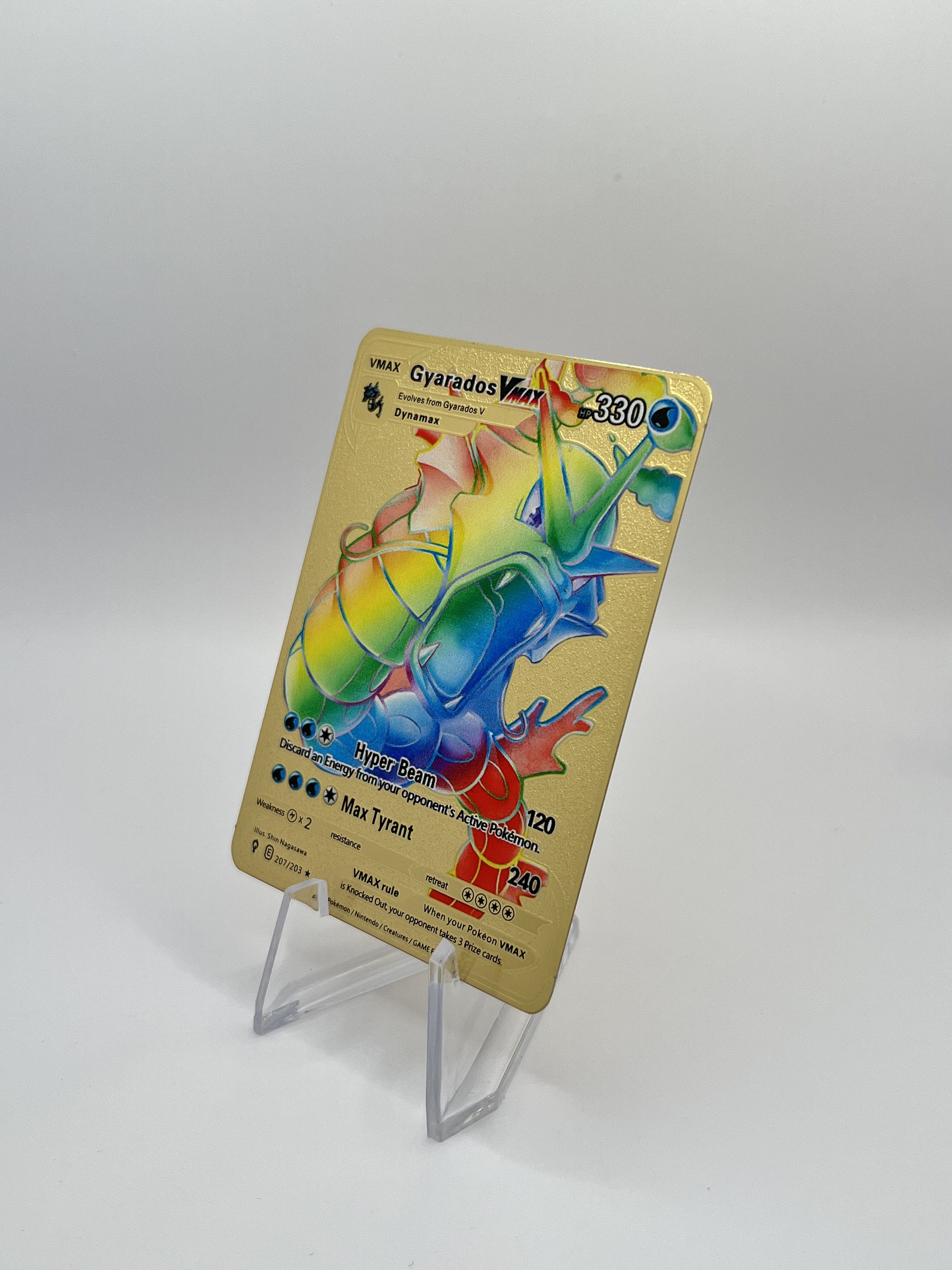 Gyarados Rainbow VMAX Shiny Gold Metal Pokemon Card Gift for Etsy Canada