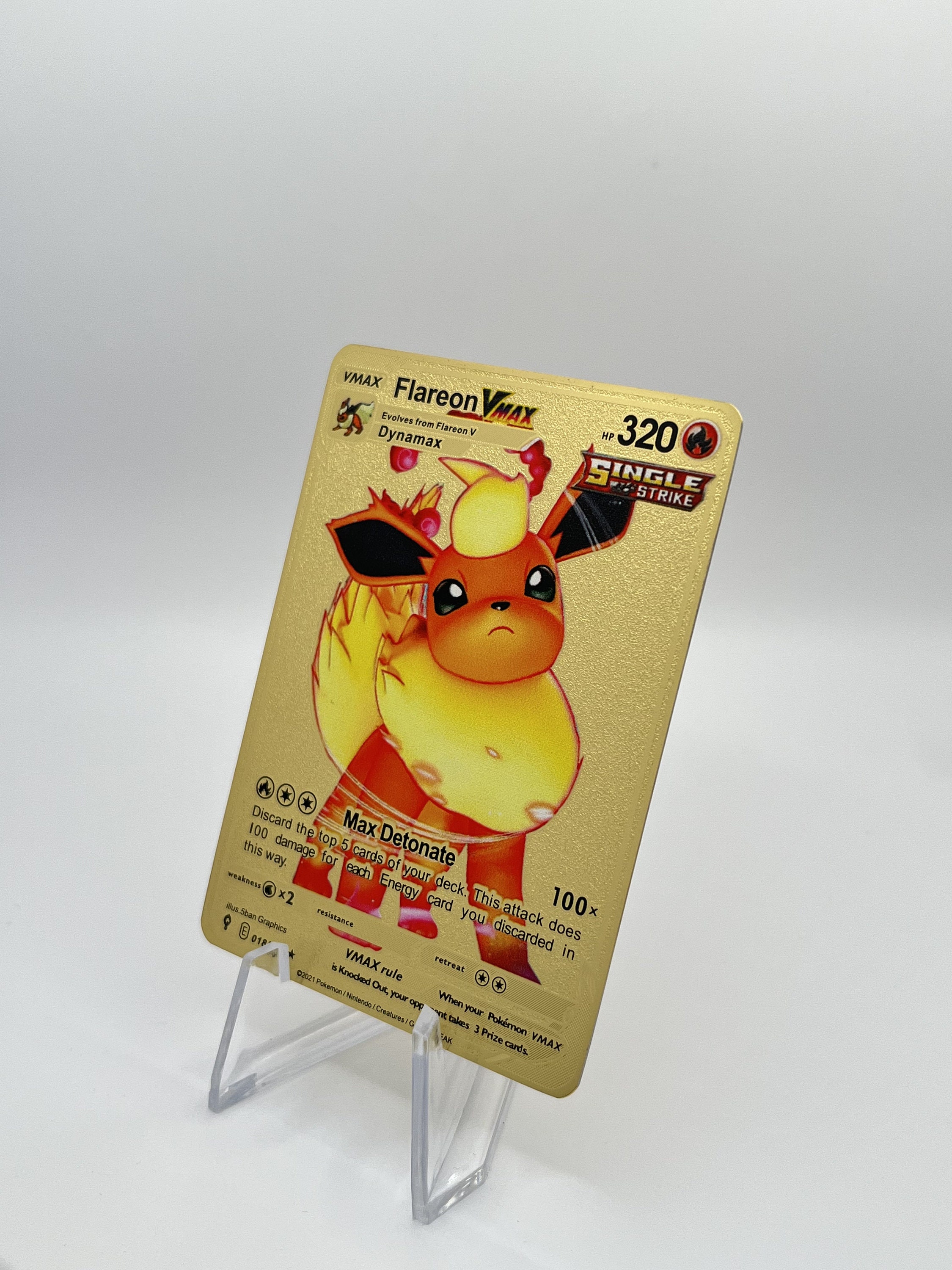 Flareon VMAX Shiny Gold Metal Pokemon Card Gift for Birthday - Etsy Finland