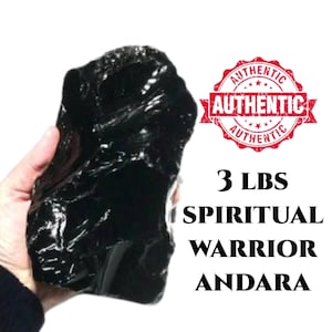 Black Andara Crystal XL Mt Shasta Authentic Spiritual Protection Stone Encoded for Shadow Work Crystal for Healers, Spiritual Warriors #383B