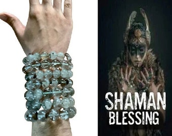 Quartz Crystal Bracelet. Shamanic Dream Quartz. Handmade Jewelry From A Shaman spiritual Gift Support Jewelry Mens Bracelet Lodolite