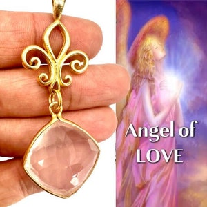 ANDARA CRYSTAL NECKLACE Encoded to Archangel Chammuel Angel of Love  Heart Chakra Support Pendant for Self-Worth & Spiritual Awakening #3088