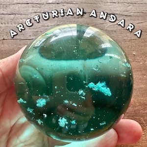 Authentic Andara Crystal Ball 70mm Sphere Starseed Crystal for Oversoul Activation Aura Protection Arcturian Federation of Light Encoded 528